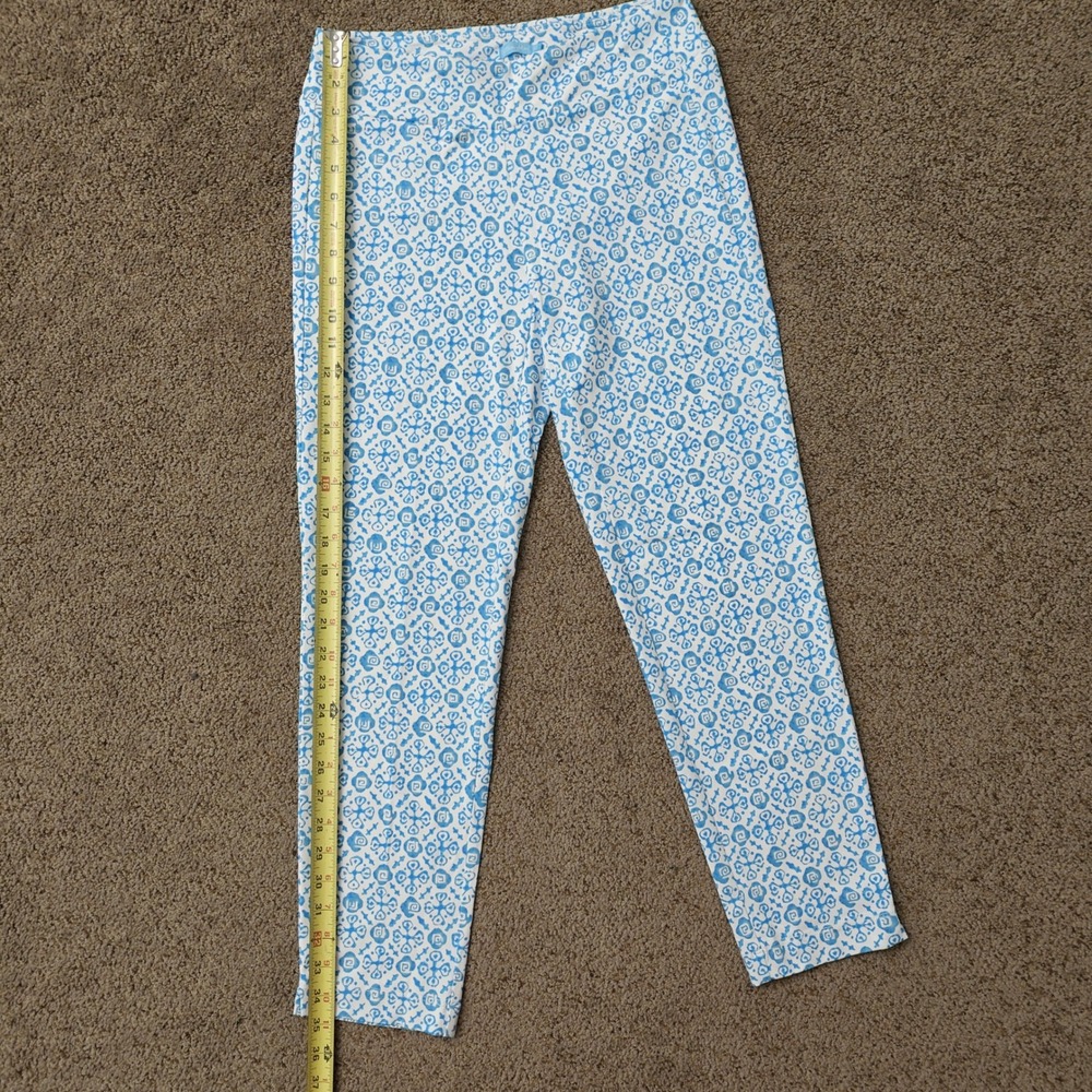 J.McLaughlin Lexie‎ Leggings Womens XS Blue White Geometric Tile Print Cropped - Picture 10 of 14